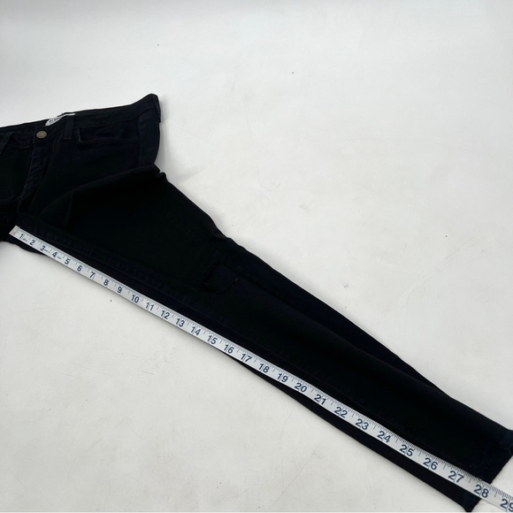 O2 DENIM Woman's Black High Rise Distressed Hem Skinny Jeans Size 28 - Picture 7 of 11